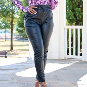 LAST CALL!!! 🚨 NWT Drawstring Faux Leather Pants